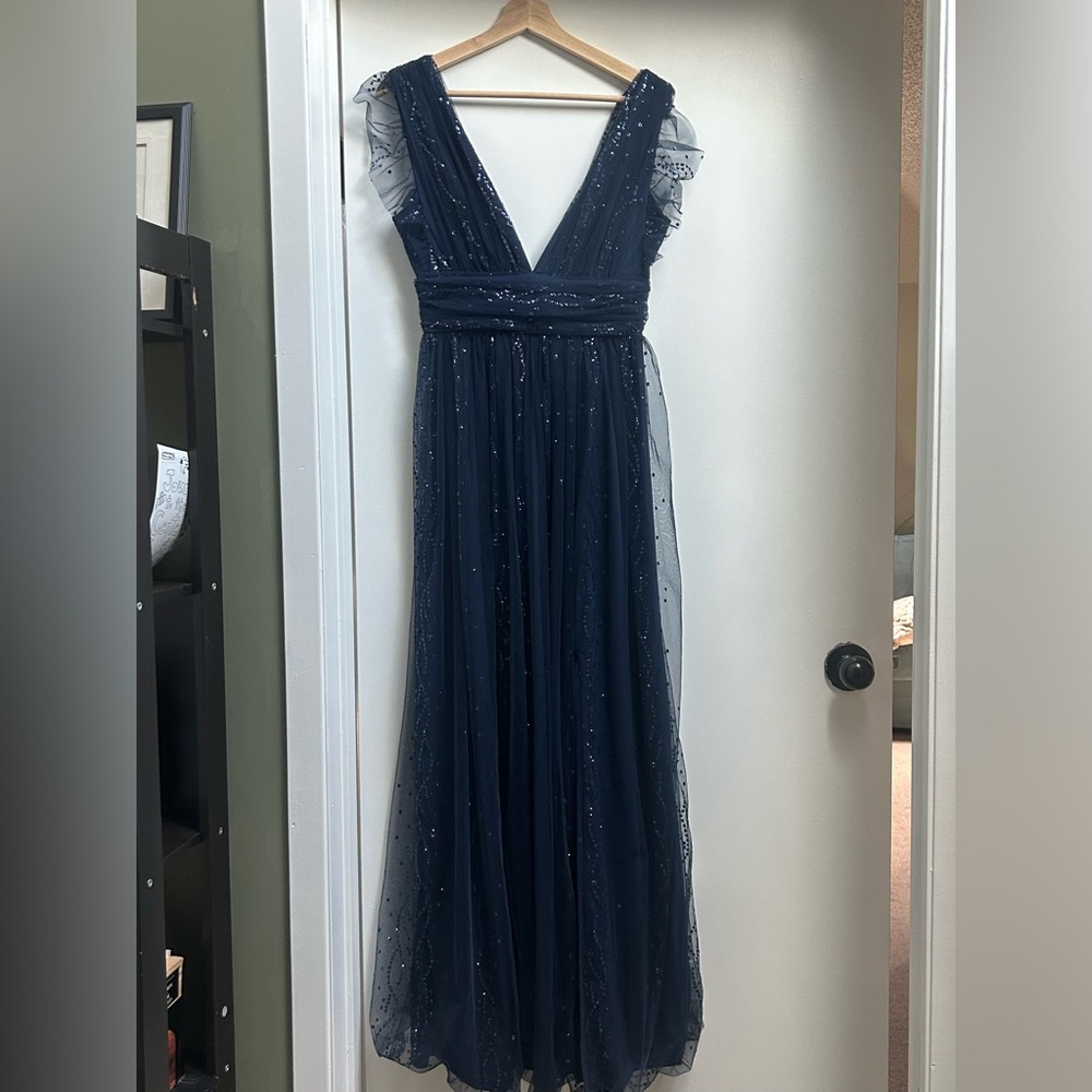Soieblu Navy Sequin Embellished Dress